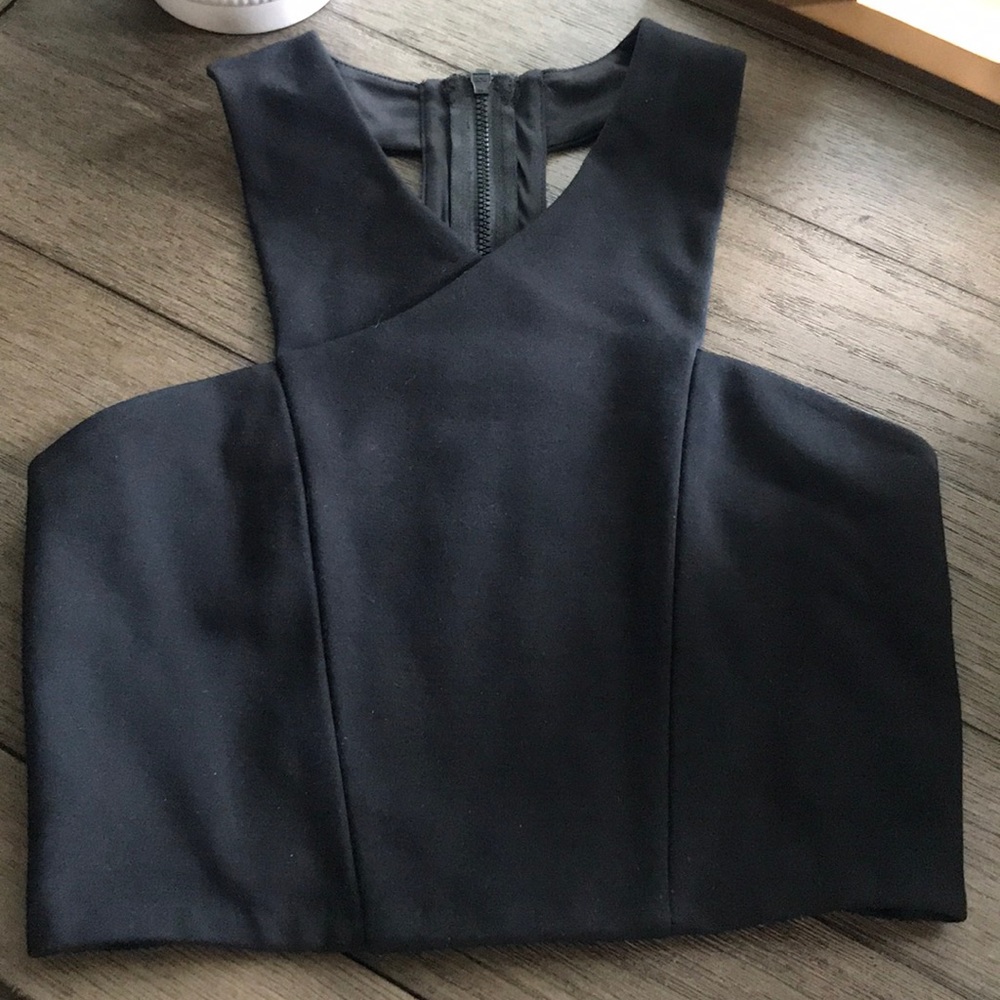 Express Crop Top T Strap Back with Zipper